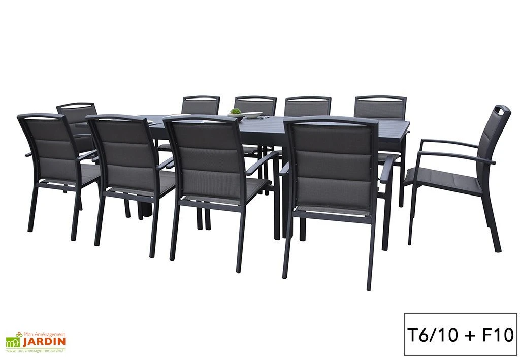 Salon De Jardin Aluminium Modulo Gris Anthracite (TB + FT) 6 Salon De Jardin Aluminium Modulo Gris Anthracite (TB + FT) – Image 4