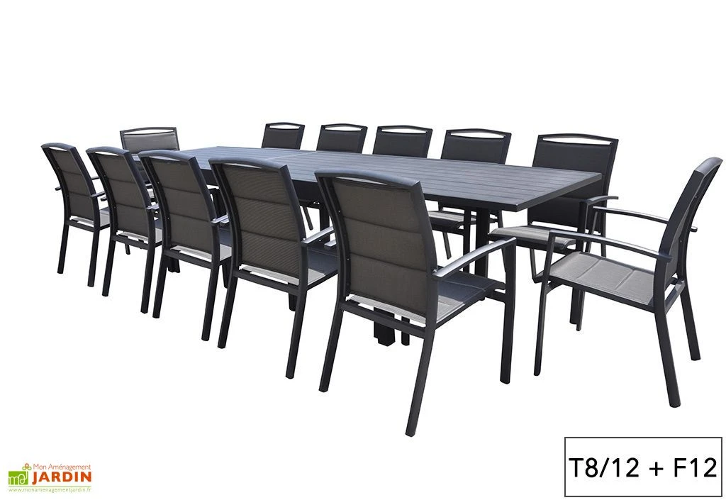 Salon De Jardin Aluminium Modulo Gris Anthracite (TB + FT) 7 Salon De Jardin Aluminium Modulo Gris Anthracite (TB + FT) – Image 5