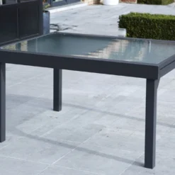 Salon De Jardin Modulo : Table Extensible + 10 Fauteuils Gris -Jardelix Soldes Magasin salon jardin aluminium modulo610 gris 1