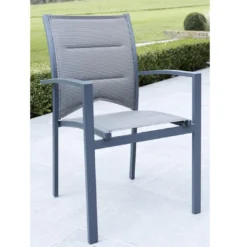 Salon De Jardin Modulo : Table Extensible + 10 Fauteuils Gris -Jardelix Soldes Magasin salon jardin aluminium modulo610 gris 3