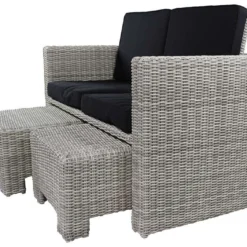 Salon De Jardin En Aluminium Et Résine Tressée Oceane Lunch – 8 Places -Jardelix Soldes Magasin salon jardin aluminium resine tressee 8 places oceane lunch 1