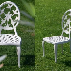 Salon De Jardin En Aluminium Versailles : 1 Table + 6 Chaises -Jardelix Soldes Magasin salon jardin aluminium versailles 1 1
