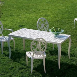Salon De Jardin En Aluminium Versailles : 1 Table + 6 Chaises