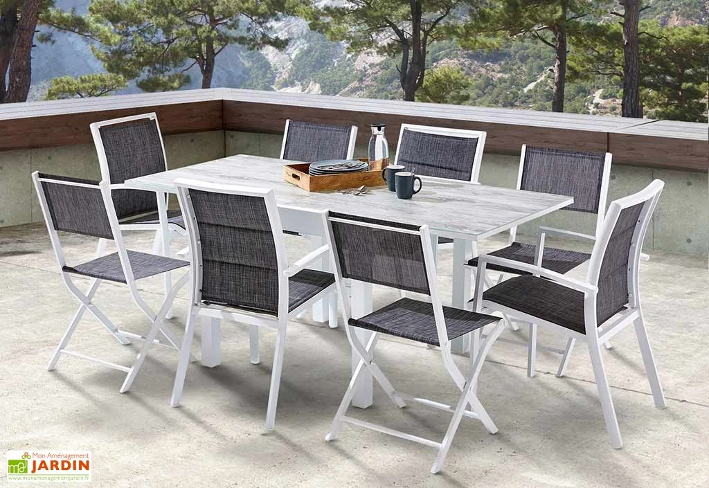 Salon De Jardin Aluminium : Table Extensible 90/180 Cm + 4 Fauteuils 8 Salon De Jardin Aluminium : Table Extensible 90/180 Cm + 4 Fauteuils – Image 6