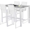 Salon De Jardin En Aluminium Star : Bar + 4 Fauteuils -Jardelix Soldes Magasin salon jardin aluminum bar fauteuils 1