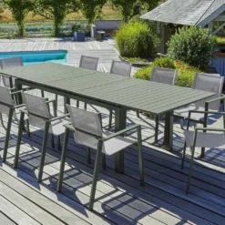 Salon De Jardin Haut 10 Places En Aluminium Et Textilène - Miami