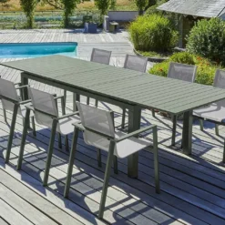 Salon De Jardin Haut 8 Places En Aluminium Et Textilène - Miami