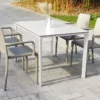 Salon De Jardin : 1 Table Aluminium 120 X 80 Cm + 4 Fauteuils – Hall -Jardelix Soldes Magasin salon jardin meet hall 4 fauteuils table blanche