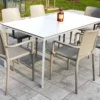 Salon De Jardin : 1 Table Aluminium 160 X 90 Cm + 6 Fauteuils – Hall