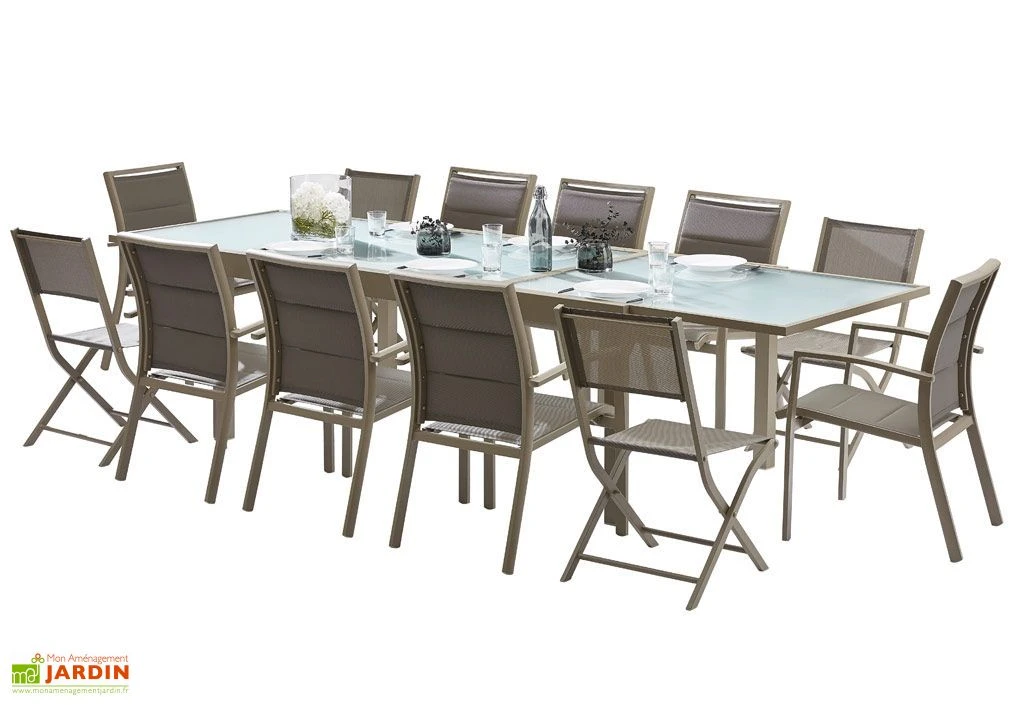 Salon De Jardin Modulo : Table à Rallonge + 8 Fauteuils + 4 Chaises 3 Salon De Jardin Modulo : Table à Rallonge + 8 Fauteuils + 4 Chaises