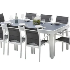 Salon De Jardin Modulo : Table Extensible + 8 Fauteuils