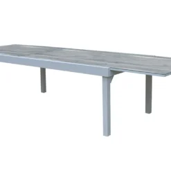 Salon De Jardin Aluminium : Table Extensible 200/320 Cm + Fauteuils -Jardelix Soldes Magasin salon jardin modulo wilsa aluminium verre decors bois table extensible 12personnes