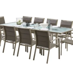 Salon De Jardin Modulo : Table Extensible + 10 Fauteuils