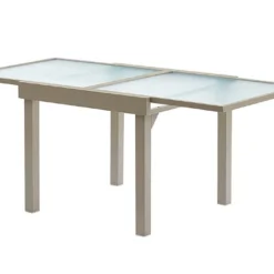Salon De Jardin Modulo : Table Extensible + 4 Fauteuils -Jardelix Soldes Magasin salon jardin modulo wilsa table extensible 4fauteuils aluminium verre 6