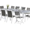 Salon De Jardin Modulo : Table Extensible + 6 Fauteuils + 4 Chaises -Jardelix Soldes Magasin salon jardin modulo wilsa table extensible 6fauteuils 4chaises aluminium verre
