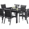 Salon De Jardin Modulo : Table Extensible + 6 Fauteuils -Jardelix Soldes Magasin salon jardin modulo wilsa table extensible 6fauteuils aluminium verre 1