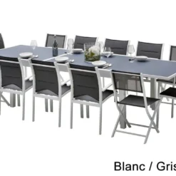 Salon De Jardin Modulo : Table à Rallonge + 8 Fauteuils + 4 Chaises 12 Salon De Jardin Modulo : Table à Rallonge + 8 Fauteuils + 4 Chaises -Jardelix Soldes Magasin salon jardin modulo wilsa table extensible 8 fauteuils 4 chaises aluminium verre 2