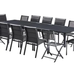 Salon De Jardin Modulo : Table à Rallonge + 8 Fauteuils + 4 Chaises 11 Salon De Jardin Modulo : Table à Rallonge + 8 Fauteuils + 4 Chaises -Jardelix Soldes Magasin salon jardin modulo wilsa table extensible 8 fauteuils 4 chaises aluminium verre 3