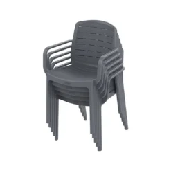 Salon De Jardin En Résine – 6 Personnes -Jardelix Soldes Magasin salon jardin re sine gris