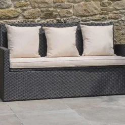 Salon De Jardin En Résine Tressée : 1 Canapé + 2 Fts + 1 Table Basse -Jardelix Soldes Magasin salon jardin resine tressee canape fauteuils table basse 2