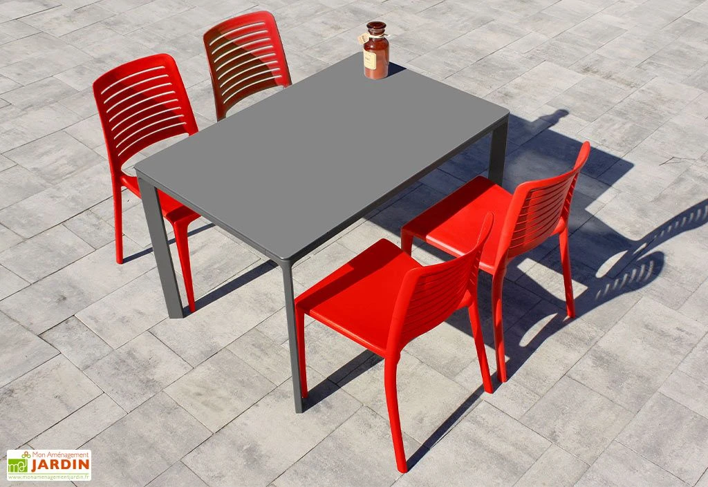 Salon De Jardin : 1 Table Aluminium 120 X 80 Cm + 4 Chaises – Park 4 Salon De Jardin : 1 Table Aluminium 120 X 80 Cm + 4 Chaises – Park – Image 2