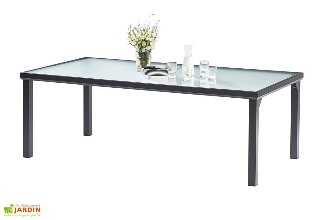 Salon De Jardin BlackSun En Alu Et Verre Trempé : Table + 8 Fauteuils 6 Salon De Jardin BlackSun En Alu Et Verre Trempé : Table + 8 Fauteuils – Image 4