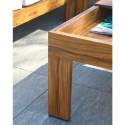 Salon De Jardin D’angle En Aluminium 5 Places - Majorque -Jardelix Soldes Magasin salon jardin table aluminium plateau detail