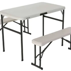 Table De Camping + 2 Bancs En PEHD Lifetime (107x 61x71cm)