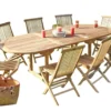 Salon De Jardin En Bois De Teck – 1 Table Ovale 240 Cm Et 8 Chaises 2 Salon De Jardin En Bois De Teck – 1 Table Ovale 240 Cm Et 8 Chaises -Jardelix Soldes Magasin salon jardin teck brut ovale 1