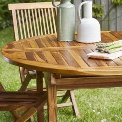 Salon De Jardin En Bois De Teck – 1 Table 170 Cm Et 6 Chaises -Jardelix Soldes Magasin salon jardin teck huile c6 3