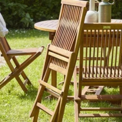 Salon De Jardin En Bois De Teck – 1 Table 170 Cm Et 6 Chaises -Jardelix Soldes Magasin salon jardin teck huile c6 4