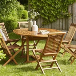Salon De Jardin En Bois De Teck – 1 Table 170 Cm Et 6 Chaises -Jardelix Soldes Magasin salon jardin teck huile c6 5