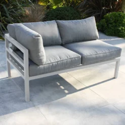 Salon De Jardin 6 Places En Aluminium - Beaubourg -Jardelix Soldes Magasin salon meridienne terrasse beaubourg blanc