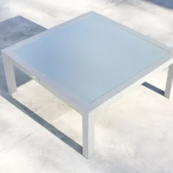 Salon De Jardin 6 Places En Aluminium - Beaubourg -Jardelix Soldes Magasin salon table terrasse beaubourg blanc