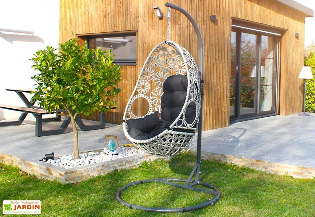 Balancelle De Jardin En Acier Et Résine Tressée Samoa 3 Balancelle De Jardin En Acier Et Résine Tressée Samoa