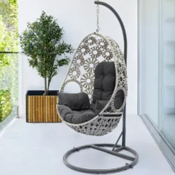 Balancelle De Jardin En Acier Et Résine Tressée Samoa 7 Balancelle De Jardin En Acier Et Résine Tressée Samoa -Jardelix Soldes Magasin samoa 03