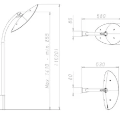 Applique Chauffante Murale Infrarouge Avec Tige Arc Court 2000W (4 Coloris) -Jardelix Soldes Magasin schema applique tige courte