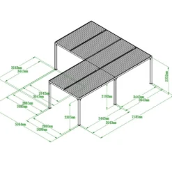 Pergola Bioclimatique Lames Orientables En Aluminium 32,63 M² 13 Pergola Bioclimatique Lames Orientables En Aluminium 32,63 M² -Jardelix Soldes Magasin schema dimensions pergola bioclimatique habrita