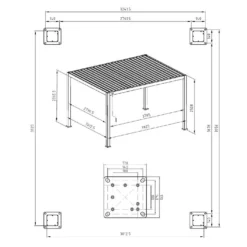 Pergola Bioclimatique En Aluminium Effet Bois Ombréa - 12 M² 9 Pergola Bioclimatique En Aluminium Effet Bois Ombréa - 12 M² -Jardelix Soldes Magasin schema dimensions pergola bioclimatique ombrea