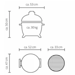 Barbecue Kamado En Céramique Monolith Icon ⌀ 53 Cm -Jardelix Soldes Magasin schema kamado ceramique monolith icon