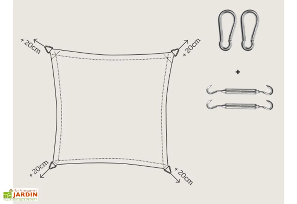Nesling Voile D’ombrage Carré En Polyéthylène Coolfit – 3,6 M 7 Nesling Voile D’ombrage Carré En Polyéthylène Coolfit – 3,6 M – Image 5