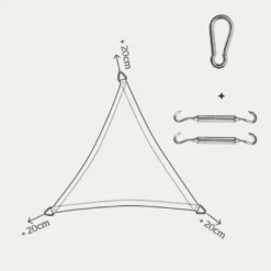 Nesling Voile D’ombrage Triangulaire En Polyéthylène Coolfit – 5 M -Jardelix Soldes Magasin schema montage toile triangle 1