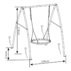 Axi Portique Balançoire Nid D’oiseau En Acier – 238 X 210 X 218 Cm 9 Axi Portique Balançoire Nid D’oiseau En Acier – 238 X 210 X 218 Cm -Jardelix Soldes Magasin schema portique balancoire nid oiseau