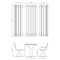 Table De Pique-nique En Bois De Pin Traité Et Acier Galvanisé Space -Jardelix Soldes Magasin schema table pique nique bois space