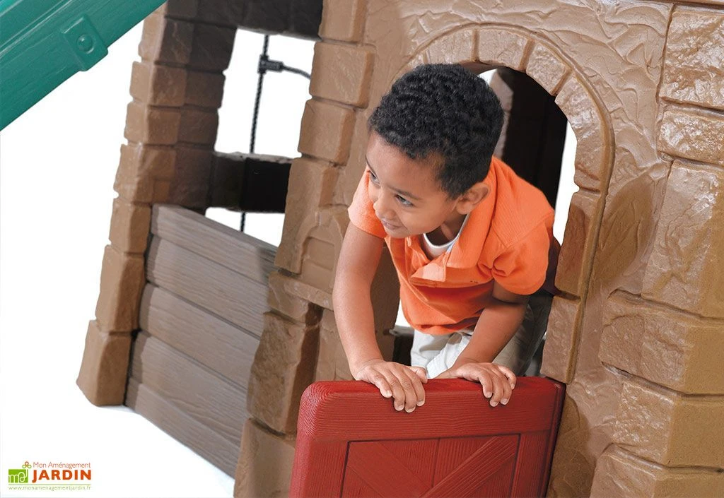 Step2 Aire De Jeux Adventure Lodge Play Center : Portique, Cabane, Toboggan 8 Step2 Aire De Jeux Adventure Lodge Play Center : Portique, Cabane, Toboggan – Image 6