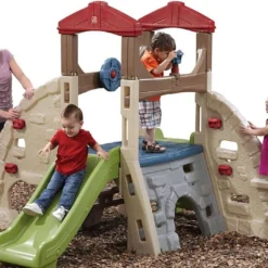 Step2 Mur D’Escalade Pour Enfants – Alpine Ridge, Climber And Slide -Jardelix Soldes Magasin structure mur escalade glisse alpine enfants 254x235x180cm 2