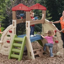 Step2 Mur D’Escalade Pour Enfants – Alpine Ridge, Climber And Slide -Jardelix Soldes Magasin structure mur escalade glisse alpine enfants 254x235x180cm 3