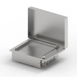 Table De Cuisson En Inox Avec Plancha à Gaz + Feu à Gaz + évier + Mitigeur Oasi 205C -Jardelix Soldes Magasin table de cuisson inox oasi 205c 2 1 1