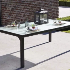 Salon De Jardin BlackSun En Alu Et Verre Trempé : Table + 8 Fauteuils 9 Salon De Jardin BlackSun En Alu Et Verre Trempé : Table + 8 Fauteuils -Jardelix Soldes Magasin table de jardin blacksun 8 anis