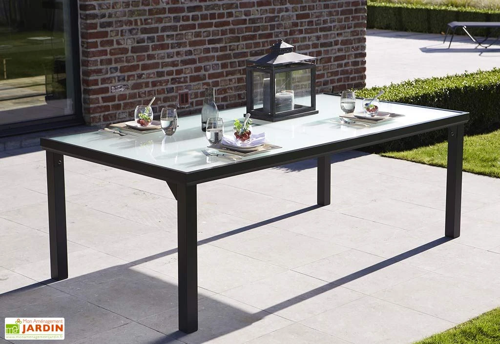 Salon De Jardin BlackSun En Alu Et Verre Trempé : Table + 8 Fauteuils 5 Salon De Jardin BlackSun En Alu Et Verre Trempé : Table + 8 Fauteuils – Image 3